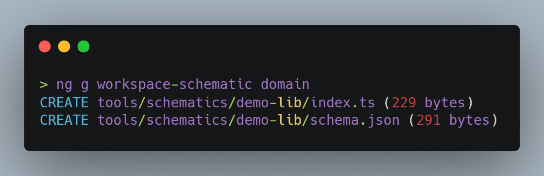 ng g workspace-schematic domain