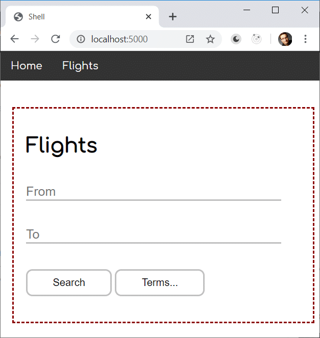 Shell with microfrontend