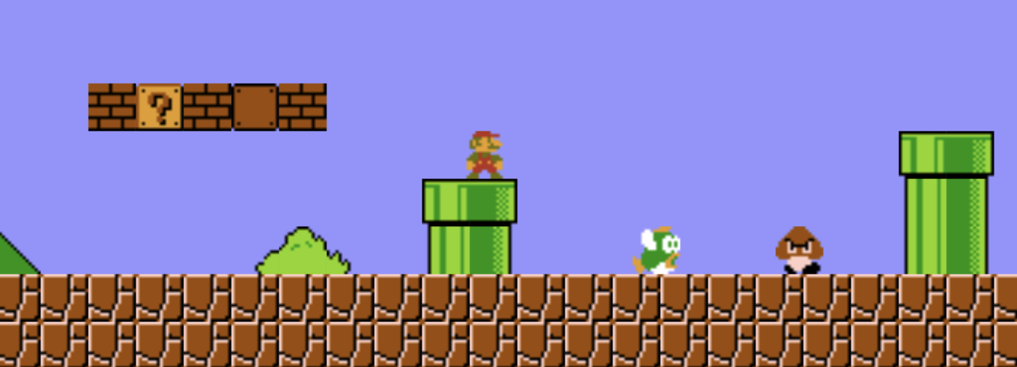 Das Spiel mit einem falsch gewählten Sprite: Statt eines Koopa Troopa läuft eine Fisch-Kachel aus dem Spritesheet durchs Level